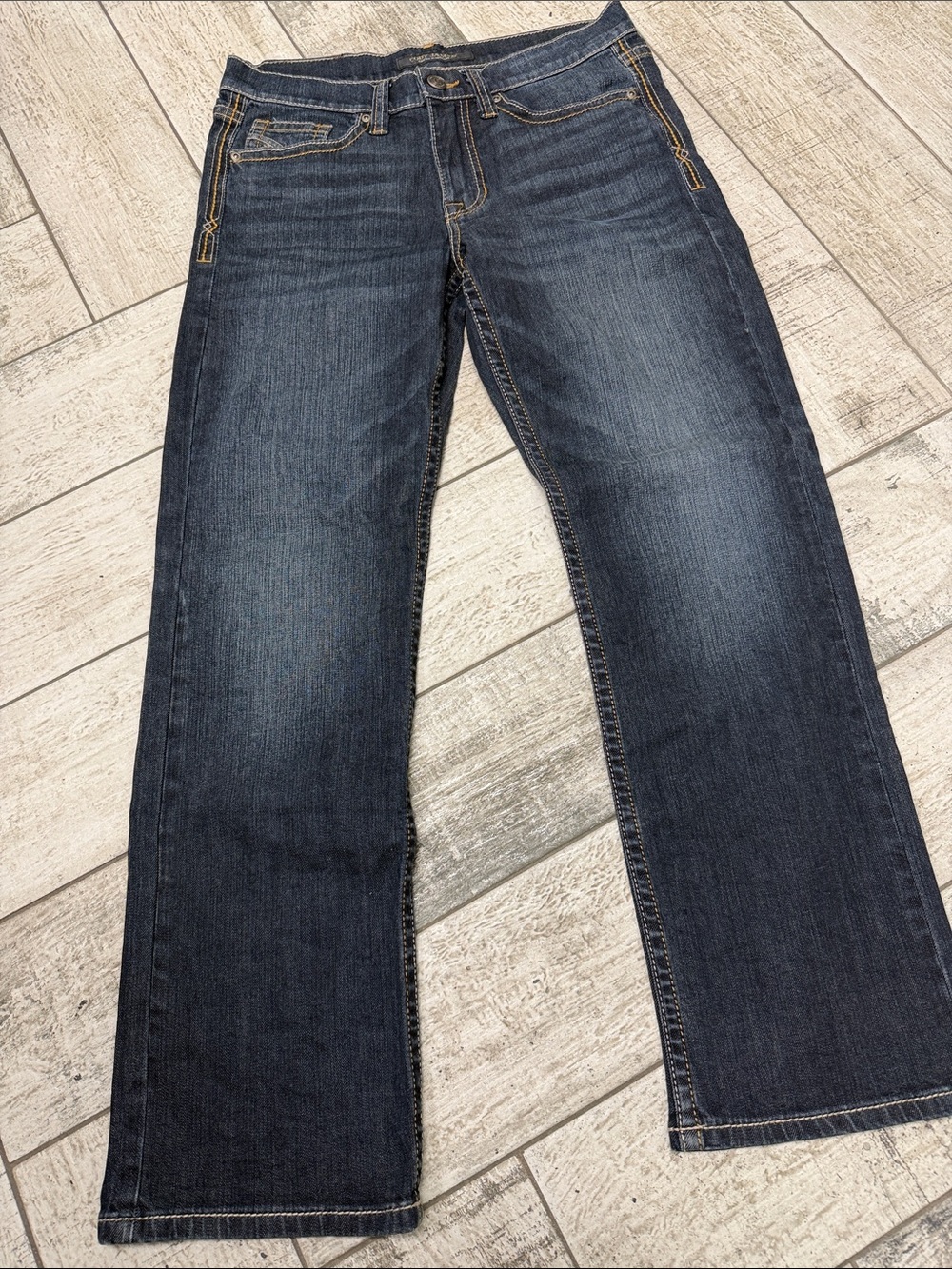 Men's Bootcut Jeans in Dark Blue Wash